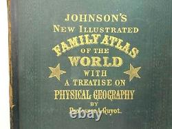 Johnson's New Illustrated Family Atlas of the world 1870 by Prof. A. Guyot