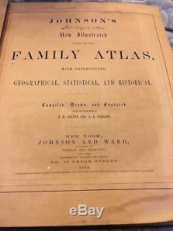 Johnsons New Illustrated Family Hard Cover Atlas Of The World 1862
