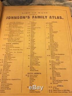 Johnsons New Illustrated Family Hard Cover Atlas Of The World 1862