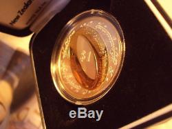 LORD Of The RINGS. 925 SILVER COIN 2003 New Zealand Post NLP Gold ring