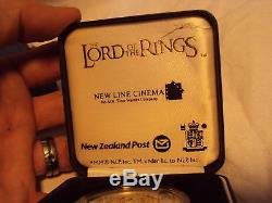 LORD Of The RINGS. 925 SILVER COIN 2003 New Zealand Post NLP Gold ring