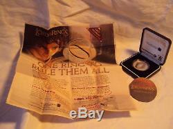 LORD Of The RINGS. 925 SILVER COIN 2003 New Zealand Post NLP Gold ring