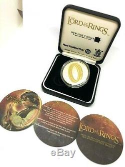 Lord Of The Rings New Zealand Coin $1 Silver Gold Proof Coin 100% Original
