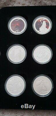 Lord Of The Rings Set 24 Silver Proof New Zealand Coin Collection In Case