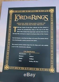 Lord Of The Rings Set 24 Silver Proof New Zealand Coin Collection In Case