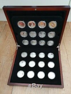 Lord Of The Rings Silver Proof 24 New Zealand Coin Collection In Wooden Case