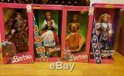 Lot of 10 Barbie Dolls Of The World 1990s Italian, Norwegian, Eskimo New Mattel