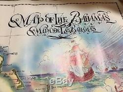 Lot of 2 Angelo L Roker Map Posters Bahamas Gateway of the New World & Atlantis