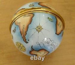 Ltd Ed Halcyon Days 500th Ann of the Discovery of the New World Globe Enamel Box