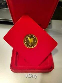 Macau 1979 500 Patacas Gold Coin Year of The Goat Withbox Only NewithUNC