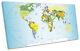 Map Of The World Atlas Print Panoramic Canvas Wall Art Picture Blue