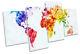 Map Of The World Colourful Picture Multi Canvas Wall Art Print