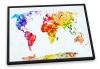 Map Of The World Colourful White Canvas Floater Frame Wall Art Print Picture