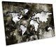 Map Of The World Distressed Picture Single Canvas Wall Art Print Grey