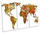 Map Of The World Flags Picture Treble Canvas Wall Art Print