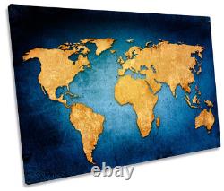 Map of the World Grunge Picture SINGLE CANVAS WALL ART Print