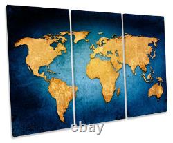 Map of the World Grunge Picture TREBLE CANVAS WALL ART Print