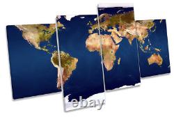 Map of the World Picture MULTI CANVAS WALL ART Print