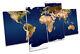 Map Of The World Picture Multi Canvas Wall Art Print