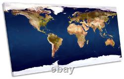Map of the World Picture PANORAMIC CANVAS WALL ART Print