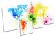 Map Of The World Splatter Multi Canvas Wall Artwork Print Art