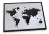 Map Of The World Torn White Canvas Floater Frame Wall Art Print Picture