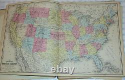 Mitchell's New School Atlas 1875! U. S. States! Countries Of The World! 44 Maps