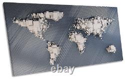 Modern World of the Map PANORAMIC CANVAS WALL ART Print Picture