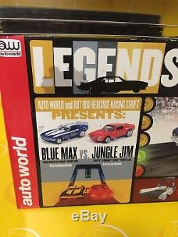 NEW Auto World Legends of the Quarter Mile Blue Max & Jungle Jim Slot Car Set
