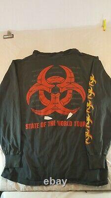 NEW PICS Vintage XL Long Sleeve withblems Tshirt Biohazard State Of The World Tour