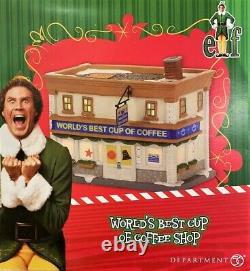 NEW RETIRED Dept 56, Elf The Movie World's Best Cup Of Coffee Shop Buddy Leon