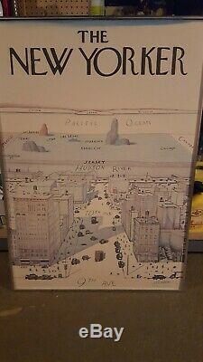 NEW YORKER Cover VIEW OF THE WORLD from 9th Avenue Poster, Saul STEINBERG 1976