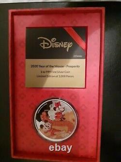 NIUE 2020 DISNEY YEAR OF THE MOUSE MICKEY 1oz SILVER PROOF PROSPERITY COIN $2.00