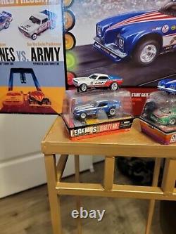 New Auto World HO Slot Car Legends of the Quarter Mile Dragstrip Marines Vs Army