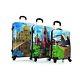 New Heys Wonders Of The World-multi-color 3 Piece Spinner Luggage Set