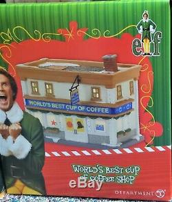New RARE Dept 56, Elf The Movie, The World's Best Cup Of Coffee Shop Buiding