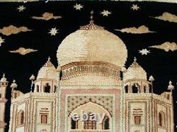New Taj Mahal Wonder of The World Hand Knotted Wool Silk Area Rug (3 x 3)
