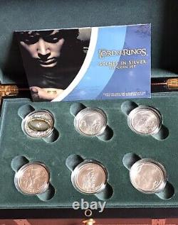 New Zealand 2003 6x Silver Proof $1 Dollar Coin Set Lord of the Rings COA