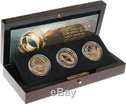 New Zealand- 2003 Gold $10 x3 Proof Coins Lord of The Rings Coin set