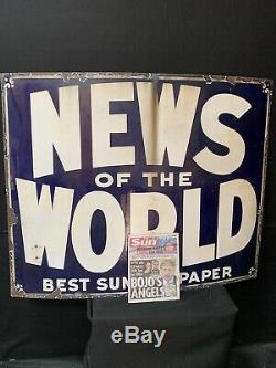 News Of The World Original Vintage Enamel Sign (5ft X 4ft)