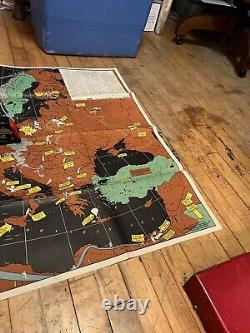 Old 1945 Original WWII WW2 World News Of The Week Vol 7 No 36 War Poster Map USA