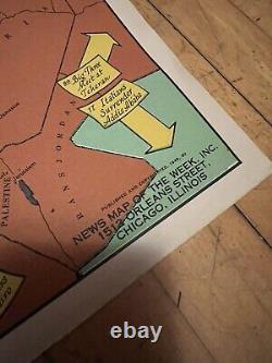 Old 1945 Original WWII WW2 World News Of The Week Vol 7 No 36 War Poster Map USA