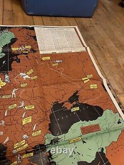 Old 1945 Original WWII WW2 World News Of The Week Vol 7 No 36 War Poster Map USA