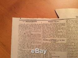 Original First Edition News Of The World Newspaper. 1843