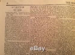Original First Edition News Of The World Newspaper. 1843