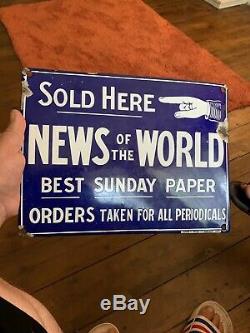Original old metal signs News Of The World