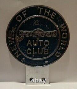 Original unique'NEWS O F THE WORLD' Auto Club Car Badge. No L976