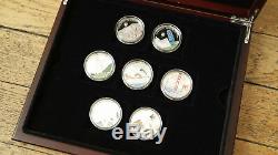 Palau 2009 7 New Wonders of the World Complete Box of 14 silver coins BE