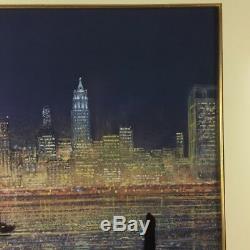 Peter Ellenshaw THE GLISTEN OF NEW YORK Framed Twin Towers World Trade Center