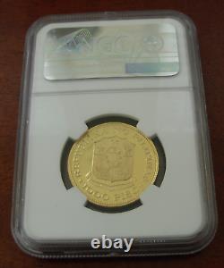 Philippines 1975 Gold 1000 Piso NGC PF69UC 3rd Anniversary of The New Society